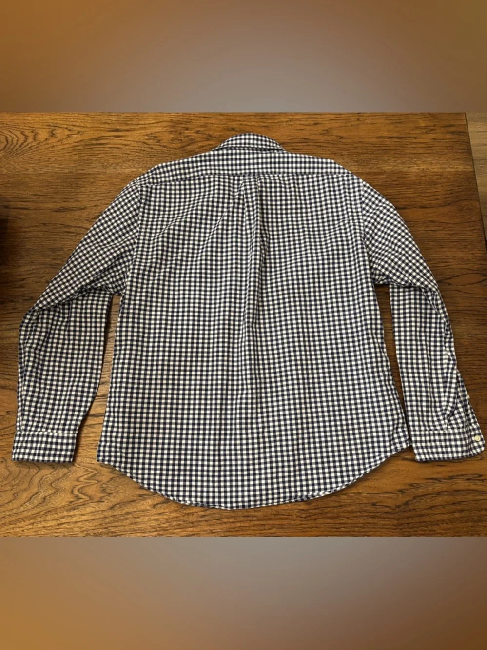 Ralph Lauren Men’s Slim Fit Blue White Gingham Button Down Shirt XXL Cotton Pony